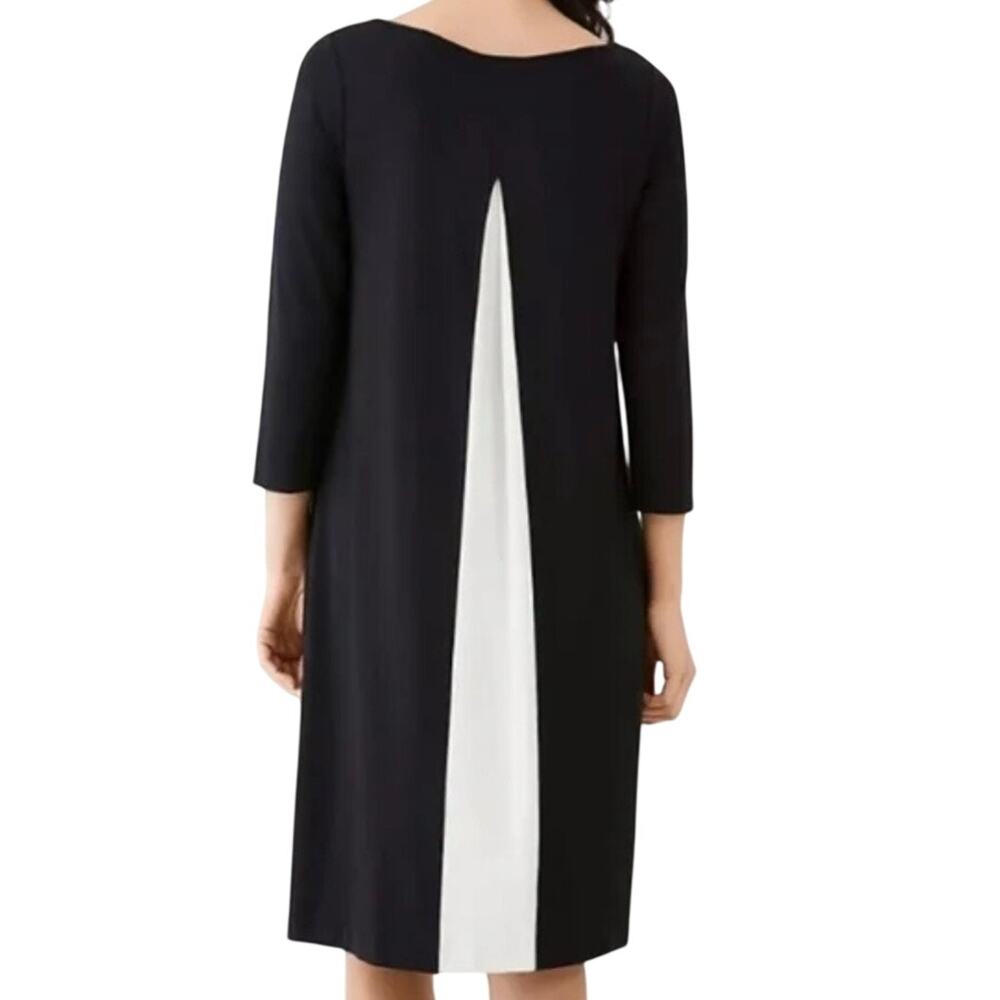 J. Jill Wearever Collection Black Dress With Back Pleated White Panel SZ Large